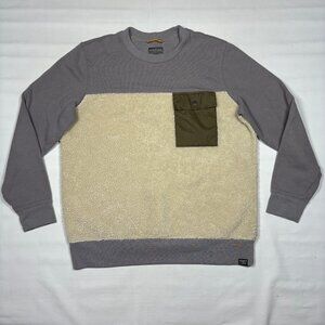 LL Bean Signature Hybrid Sherpa Fleece Pocket Sweatshirt Slim Fit Mens Large